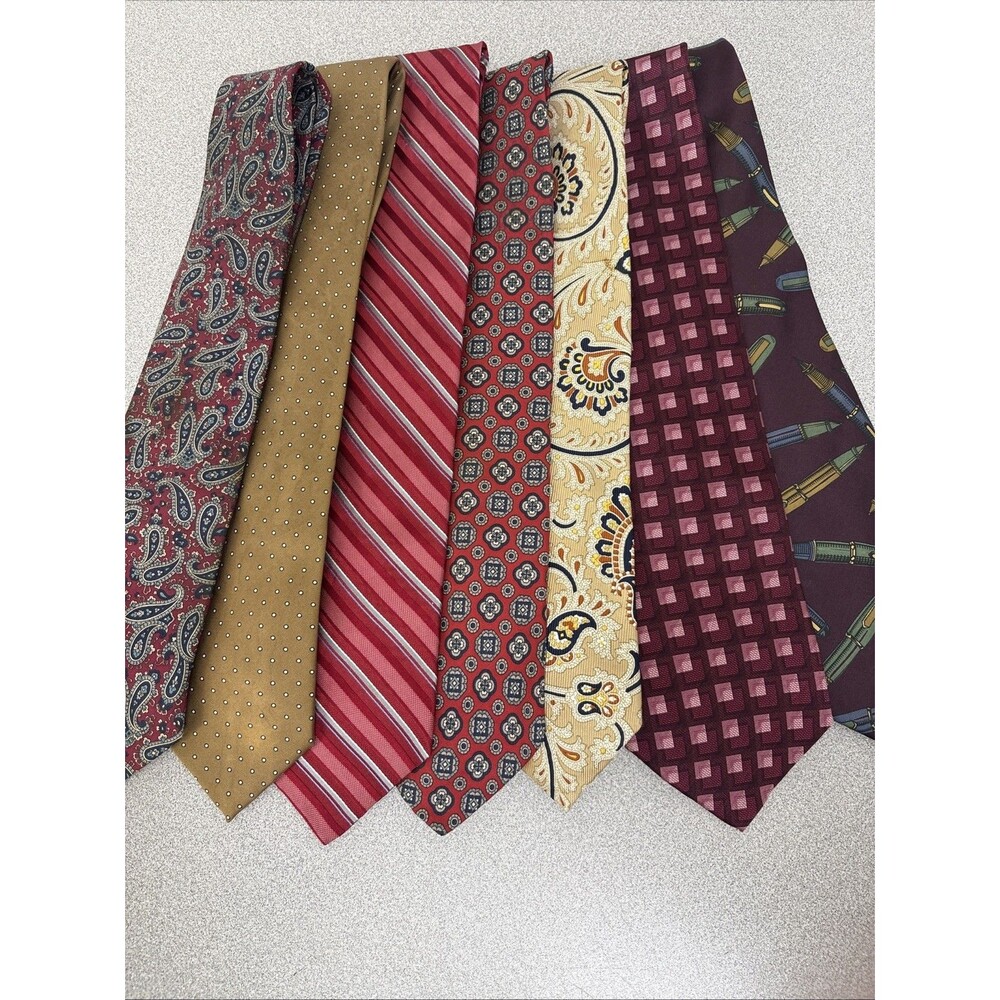 Vintage Lot Of 7 Silk Necktie, Ties, Tie, Isaco, Murano, Harve Benard, Jones NY